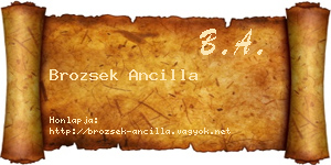 Brozsek Ancilla névjegykártya